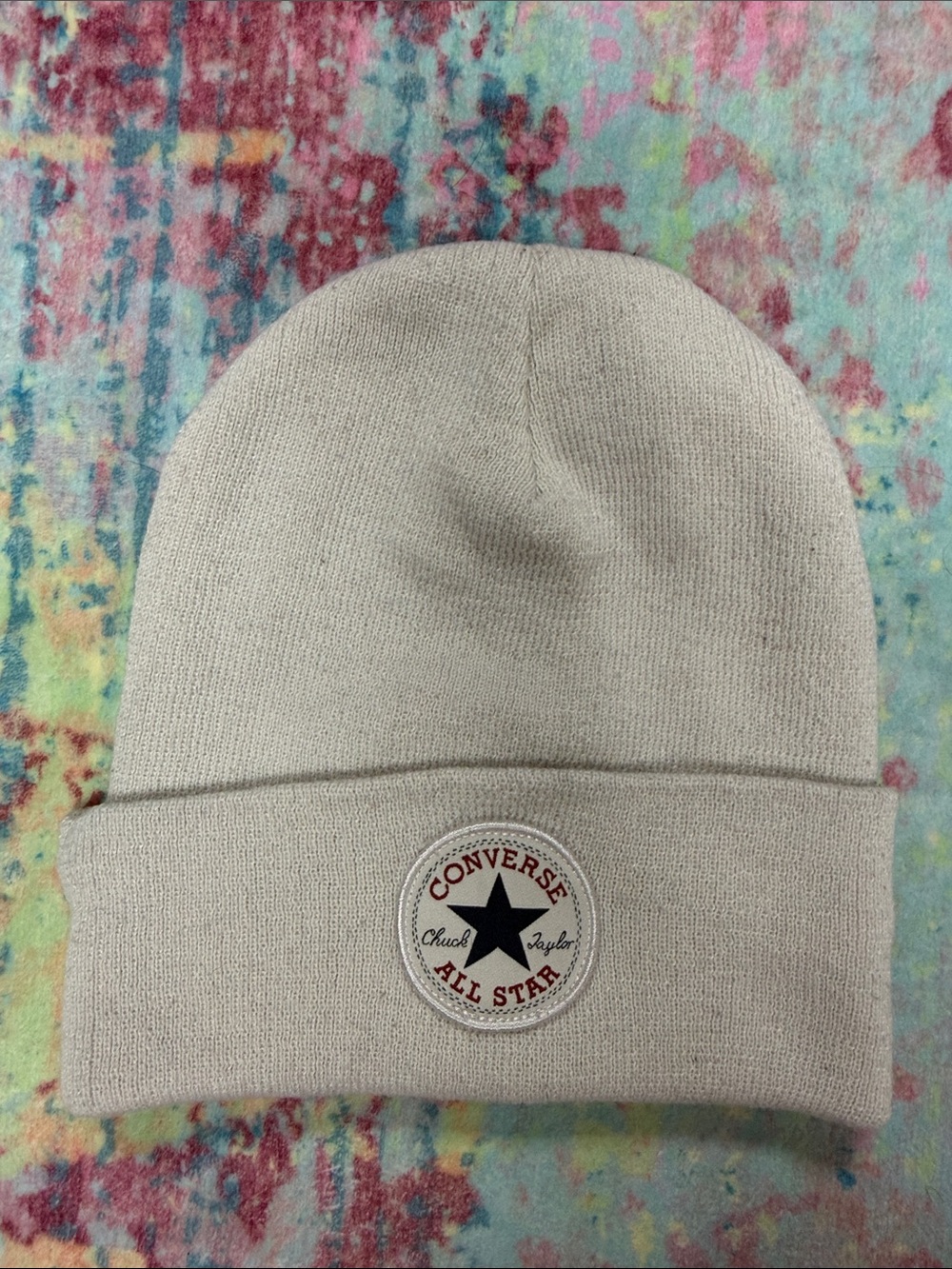 Converse Kids Beanie Hat in Light Gray with All Star Patch